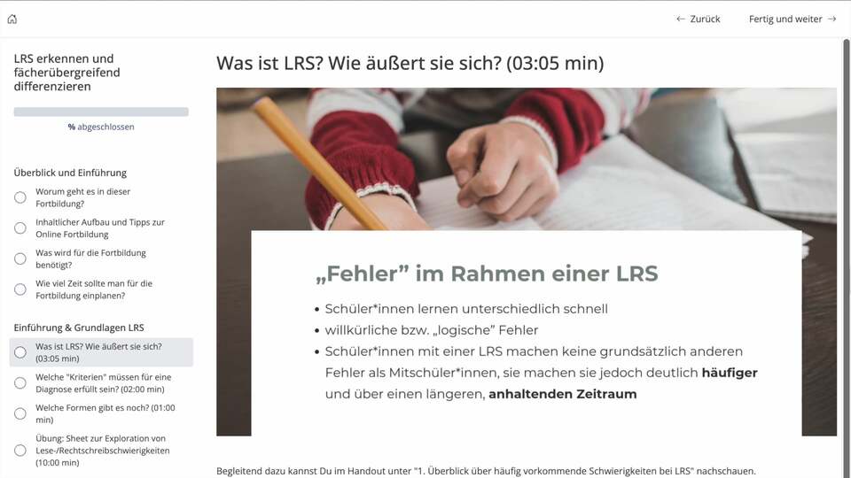 Vimeo Video: Worum geht es in dieser Fortbildung?